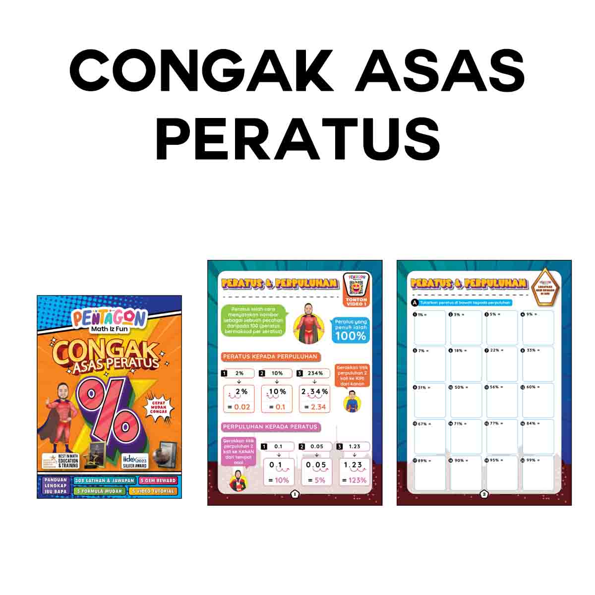Kombo Level 2 - Congak Asas Pecahan, Perpuluhan dan Peratus